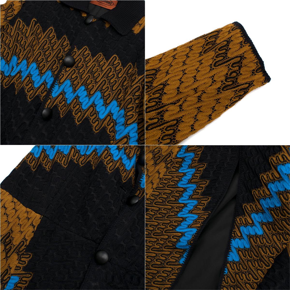 Missoni Reversible Crochet Knit & Satin Shell Coat IT 46 5