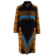 Missoni Reversible Zigzag Crochet Knit & Satin Shell Coat 46