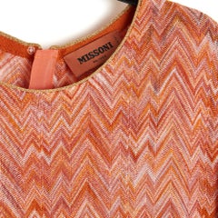 Missoni Robe FR38 Orange Intarsia Chevrons Dress UK10 US8
