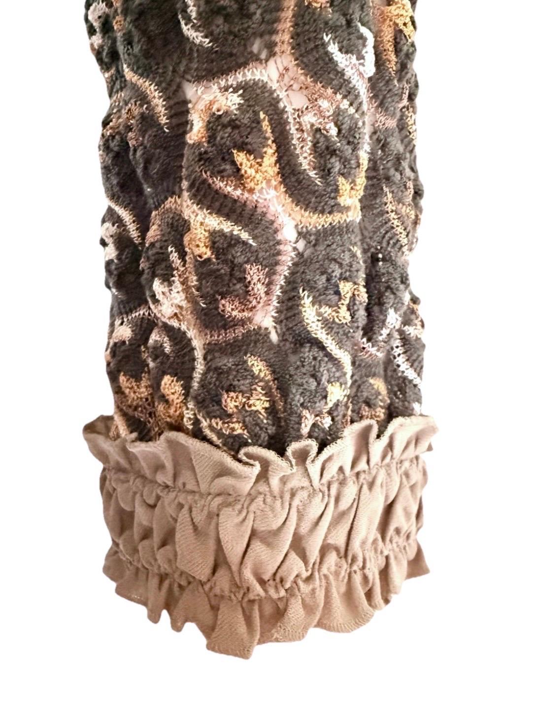 MISSONI Runway F/W 2007 ‘70s-Style Crochet Knit V-Neck Wrap Dress – IT 36/38 For Sale 5
