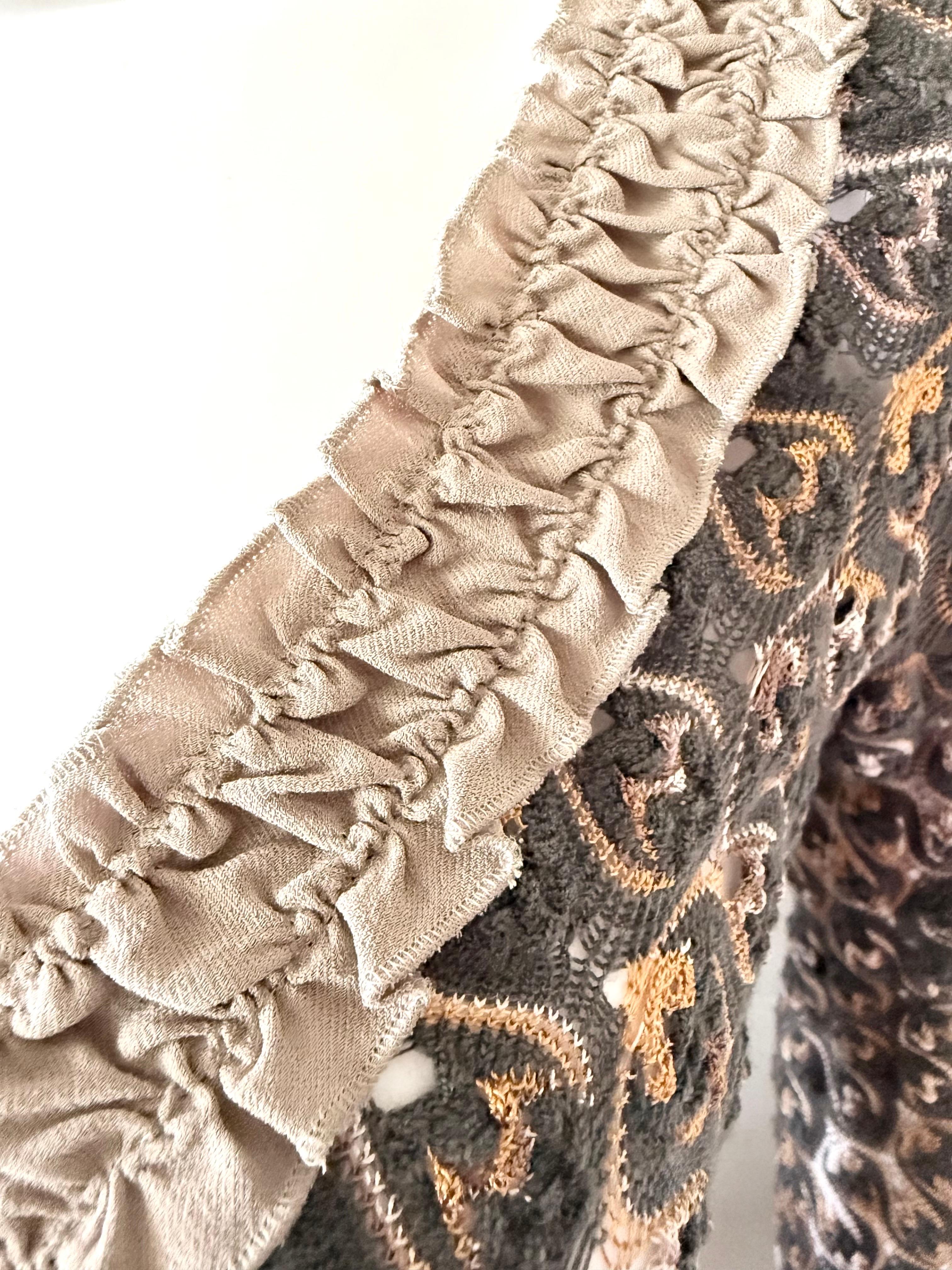 MISSONI Runway F/W 2007 ‘70s-Style Crochet Knit V-Neck Wrap Dress – IT 36/38 For Sale 4