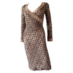 MISSONI Runway F/W 2007 ‘70s-Style Crochet Knit V-Neck Wrap Dress – IT 36/38