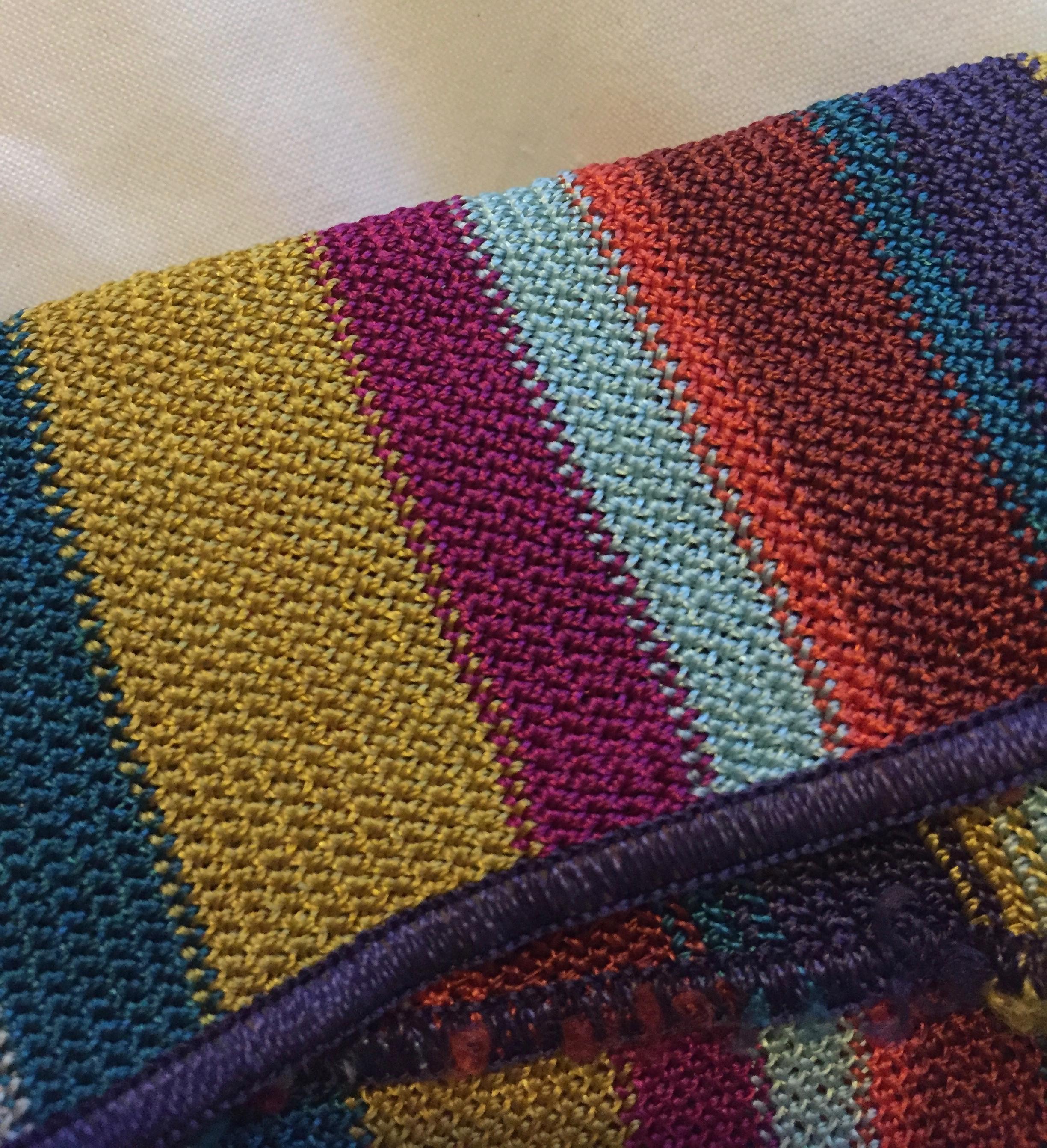 Missoni Scarf Knitted Silk Multicolour Stripes In Good Condition In Antwerp, BE