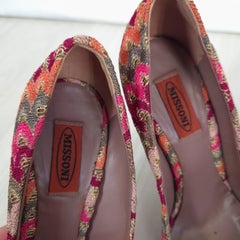 Missoni multicolor patterned cloth high heel shoes, y2k shoes
