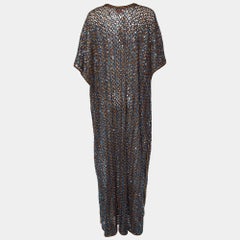 Missoni Sequined Crochet Knit Wool Blend Kaftan Dress L