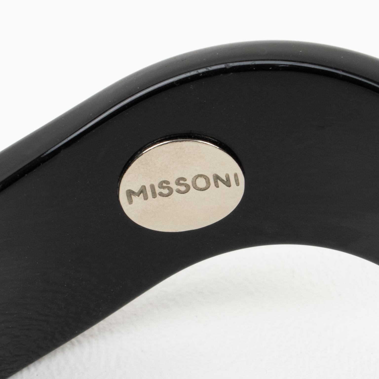 Set aus schwarzem Harz-Armreif von Missoni mit zweifarbigen Tupfen und Tupfen in Schwarz im Angebot 11