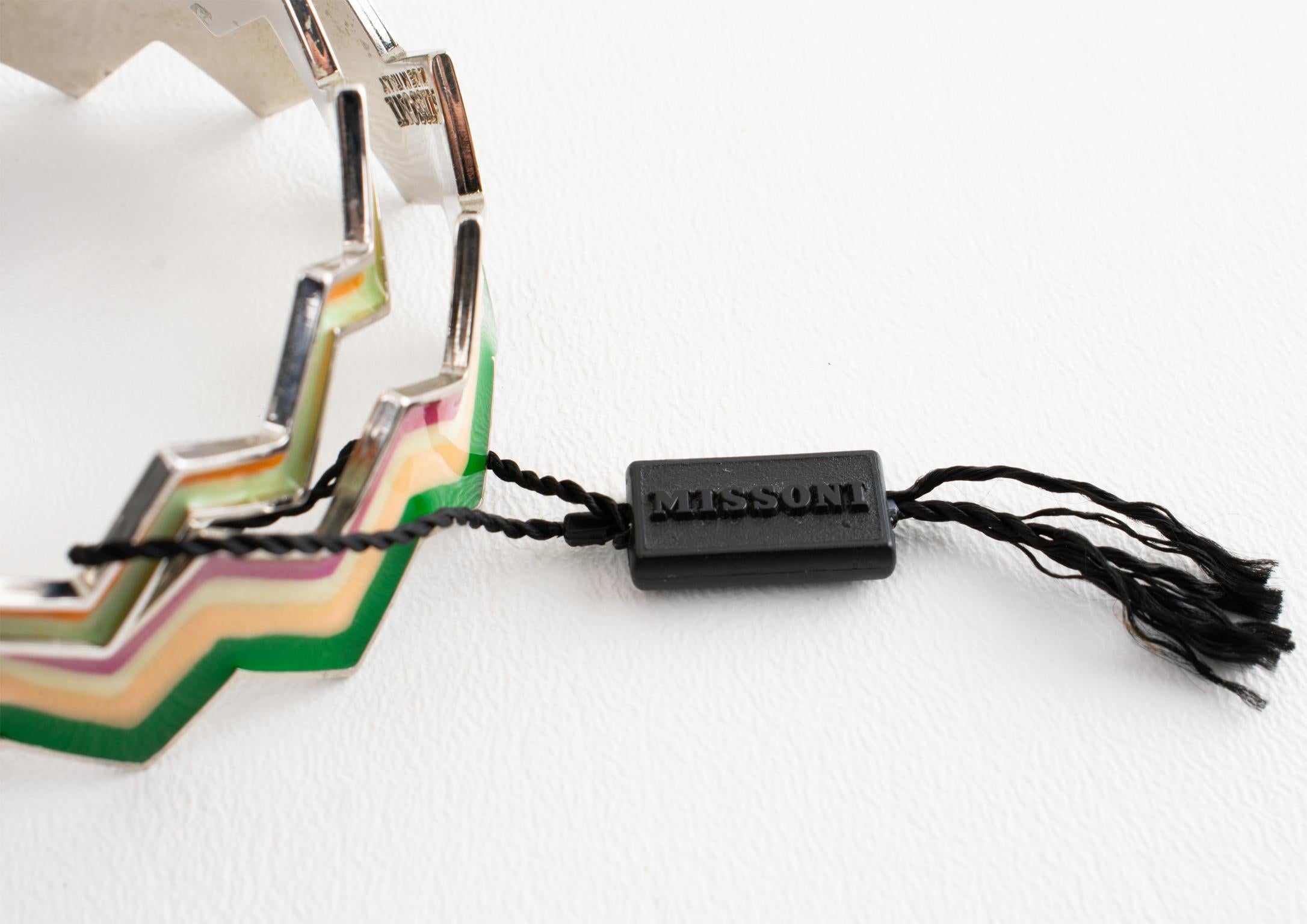 Missoni Pulsera brazalete Zig Zag plateada con esmalte multicolor en venta 2