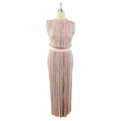 MISSONI SET Sequin-embellished Striped Crochet-knit Maxi Skirt and Top