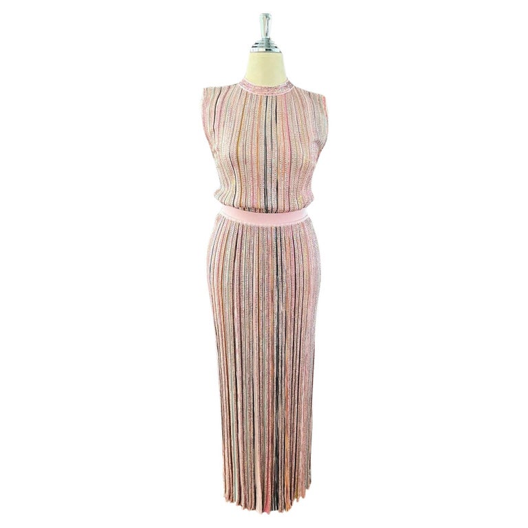 MISSONI SET Sequin-embellished Striped Crochet-knit Maxi Skirt and Top MISSONI SET Sequin-embellished Striped Crochet-knit Maxi Skirt and Top