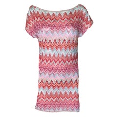 MISSONI Signature Chevron Crochet Knit Tunic Min Dress M