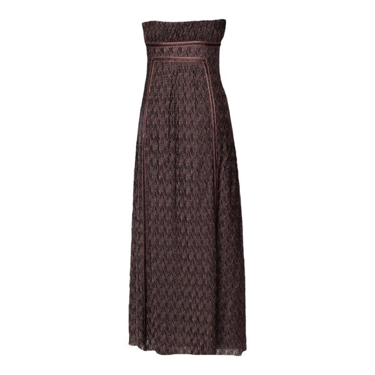 Missoni Signature Crochet Knit Evening Gown Maxi Dress 40 at 1stDibs