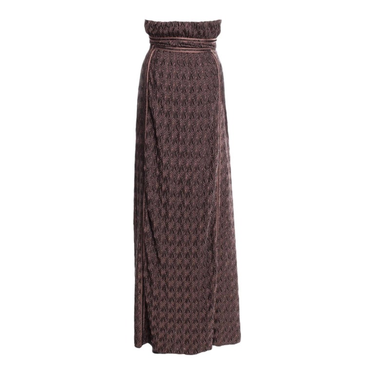 Missoni Signature Crochet Knit Evening Gown Maxi Dress 42 For Sale at  1stDibs