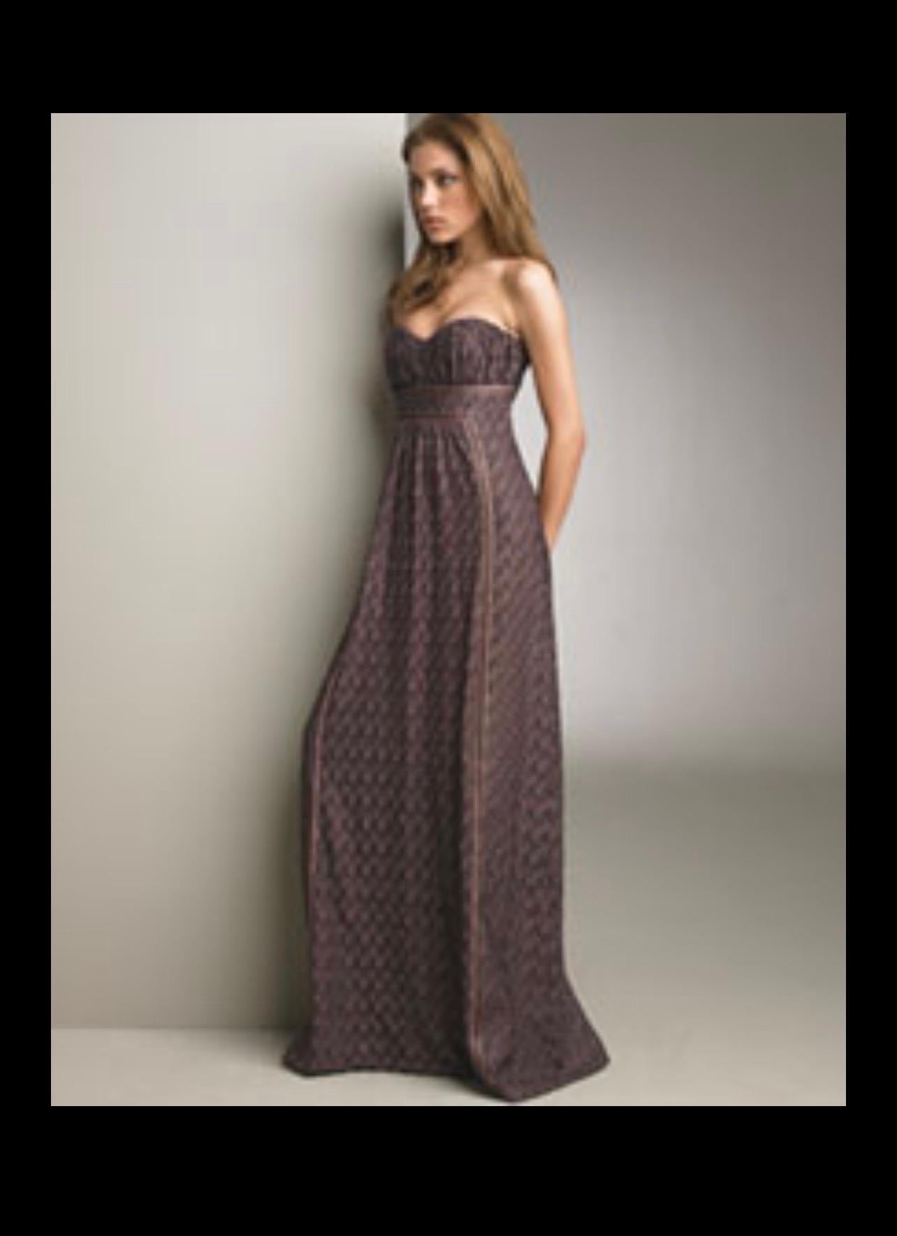 UNWORN Missoni Signature Crochet Knit Evening Gown Maxi Dress 42 For Sale 4