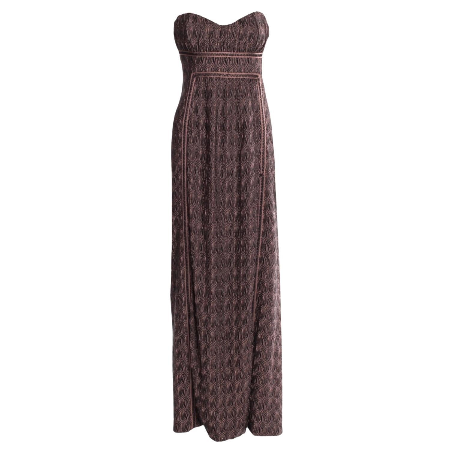 UNWORN Missoni Signature Crochet Knit Evening Gown Maxi Dress 42 For Sale