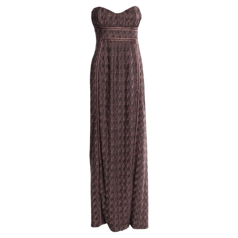 Missoni Signature Crochet Knit Evening Gown Maxi Dress 42 For Sale at 1stDibs