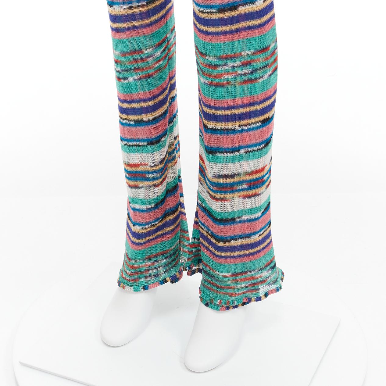 MISSONI Signature colorful psychedelic stripe high waisted double layer flared pants IT38 XS
Reference: TGAS/D00308
Brand: Missoni
Material: Rayon
Color: Multicolour
Pattern: Striped
Closure: Elasticated
Extra Details: Double layer fabric flatter