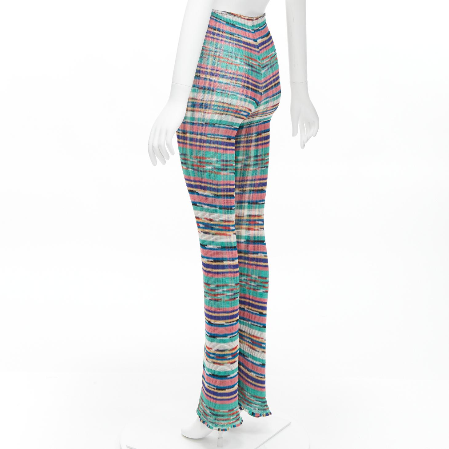 MISSONI Signature psychedelic stripe high waisted double layer pants IT38  For Sale 2