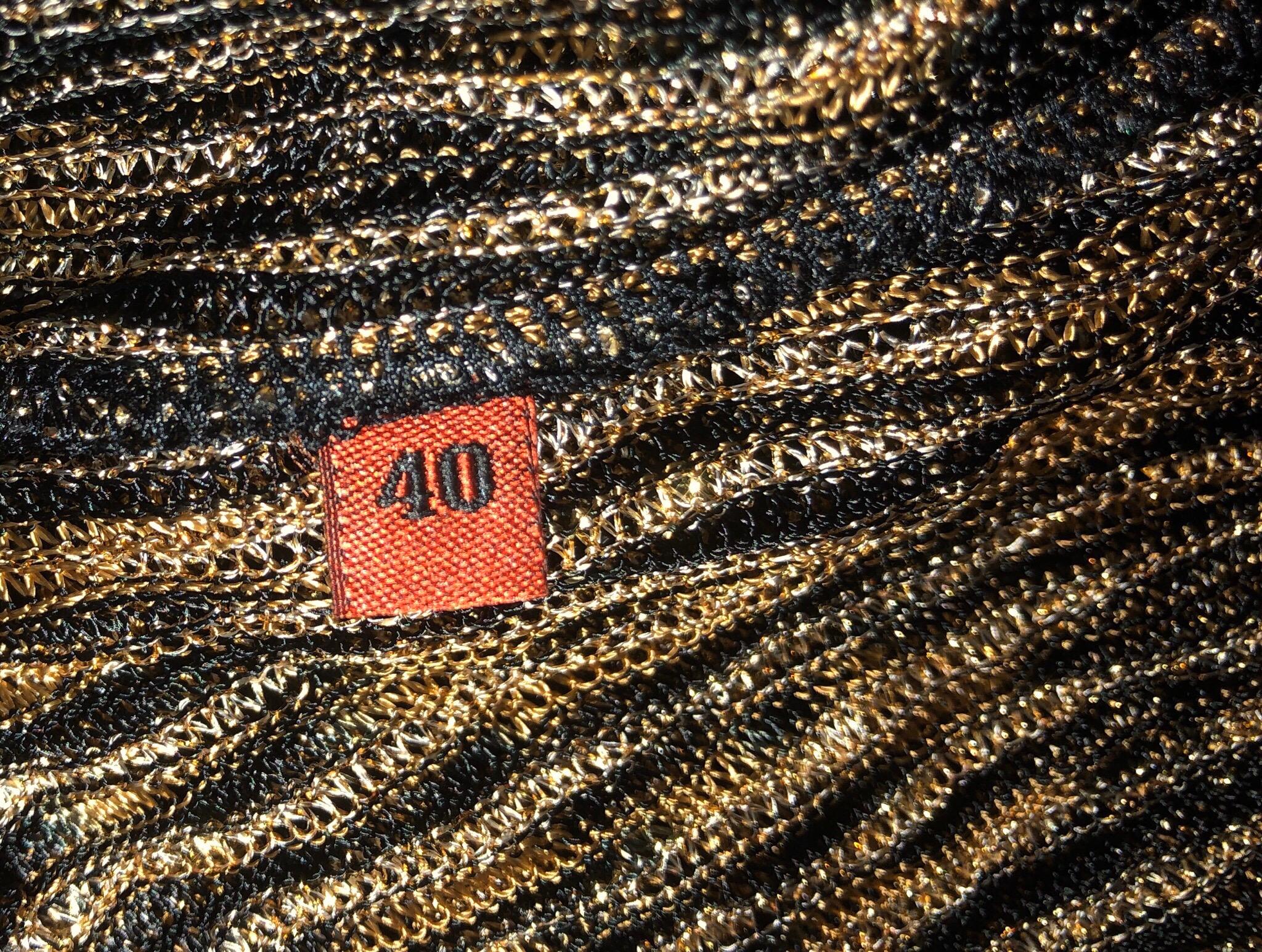 MISSONI Signature Chevron Metallic Crochet Knit Mini Dress with Belt 40 3