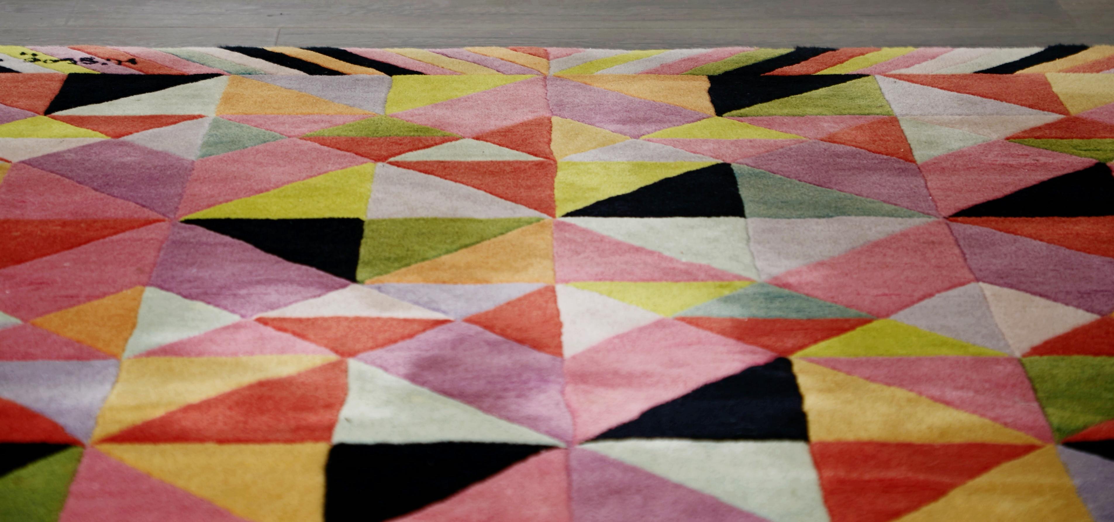 Missoni Signed Post-Modern Kaleidoscope Large Rug, circa 1980 8