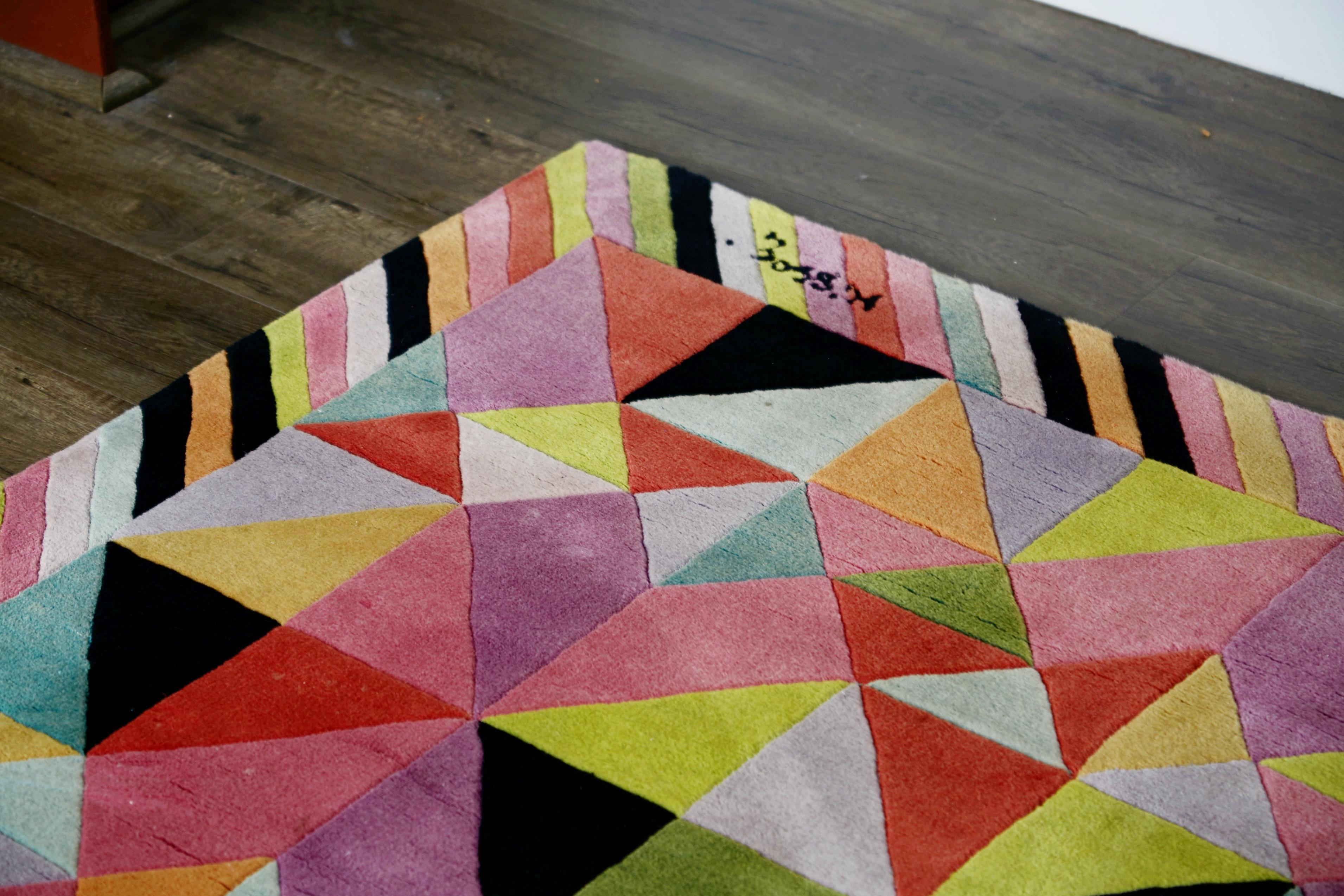 Missoni Signed Post-Modern Kaleidoscope Large Rug, circa 1980 10