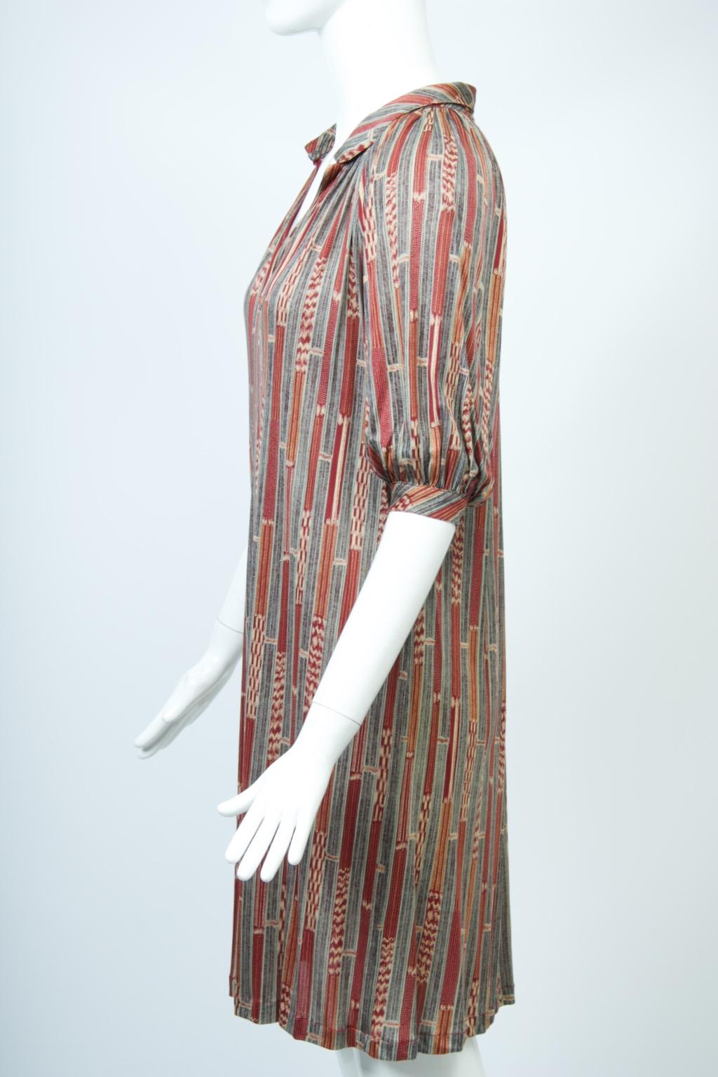 Marron Missoni - Robe légère en soie imprimée en vente
