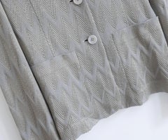 Missoni giacca blazer in maglia a zig zag argento/grigio