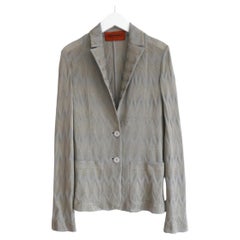 Veste blazer en maille Zig Zag gris/argent de Missoni