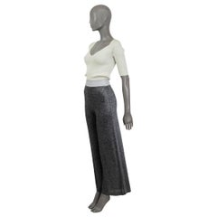 MISSONI silver & ivory viscose SHORT SLEEVE LUREX COLORBLOCK Jumpsuit 38 XS