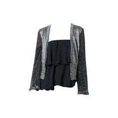 Missoni Silver Lurex Flared Sleeved V-neck Cardigan  US 6