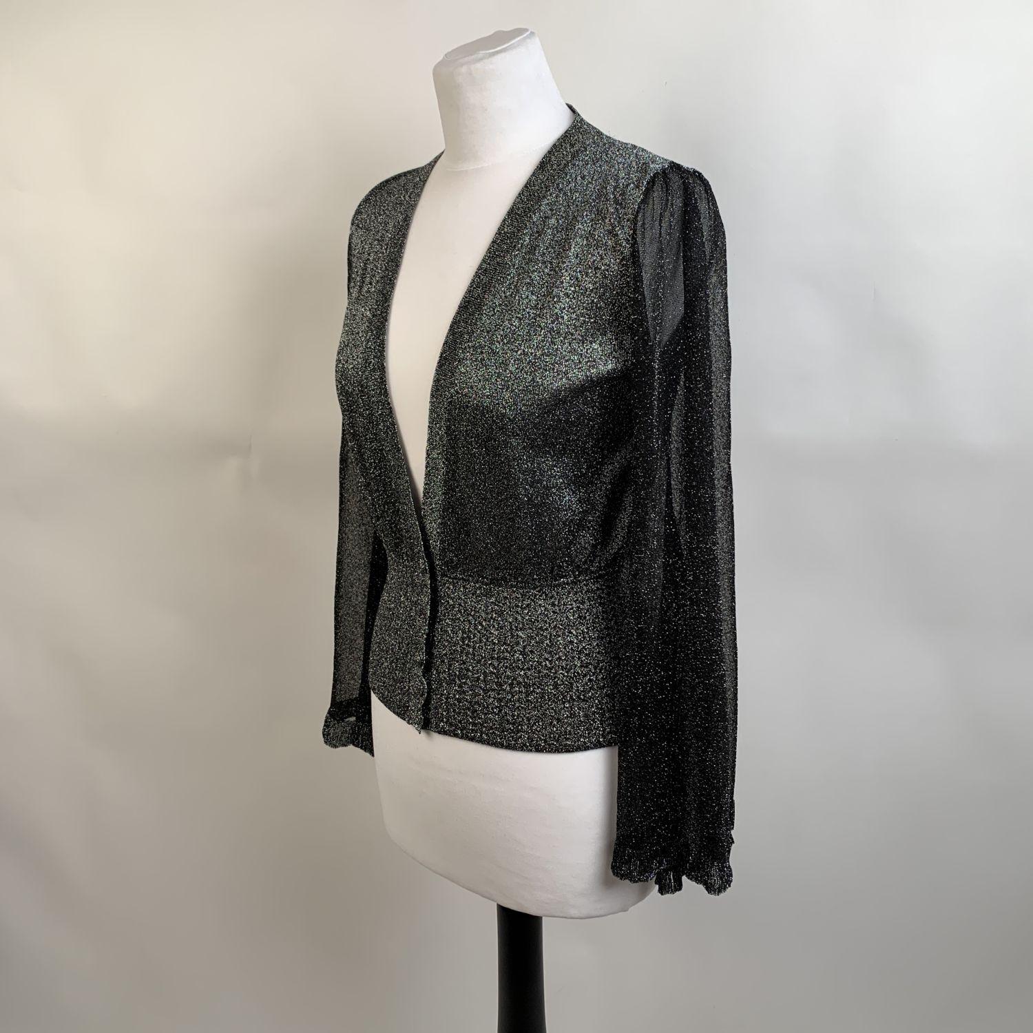 Missoni Silver Tone Lurex Cardigan with Flared Sleeves Size 38 IT 1