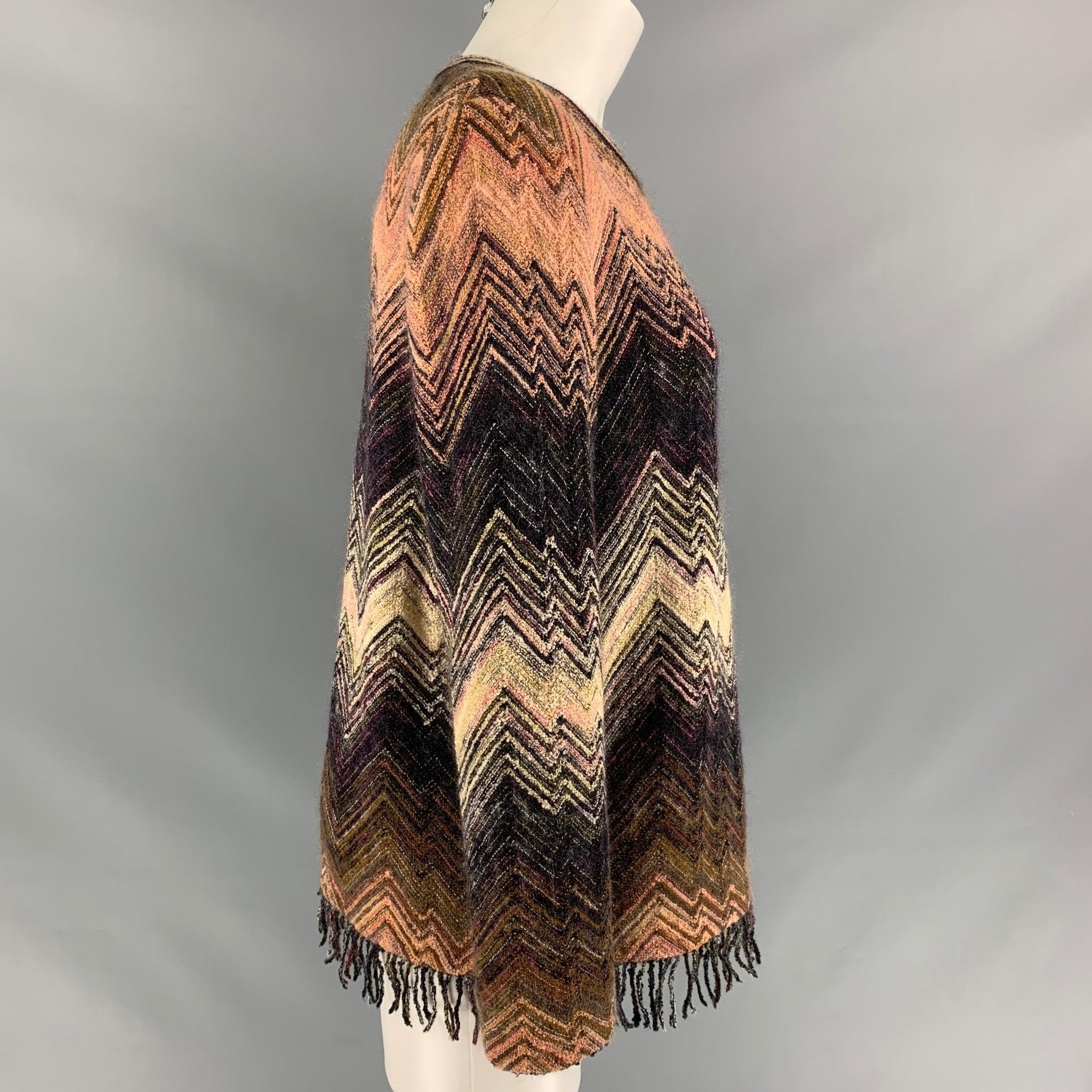 MISSONI Size 10 Multi-Color Wool Blend Knitted Dress Top In Excellent Condition For Sale In San Francisco, CA