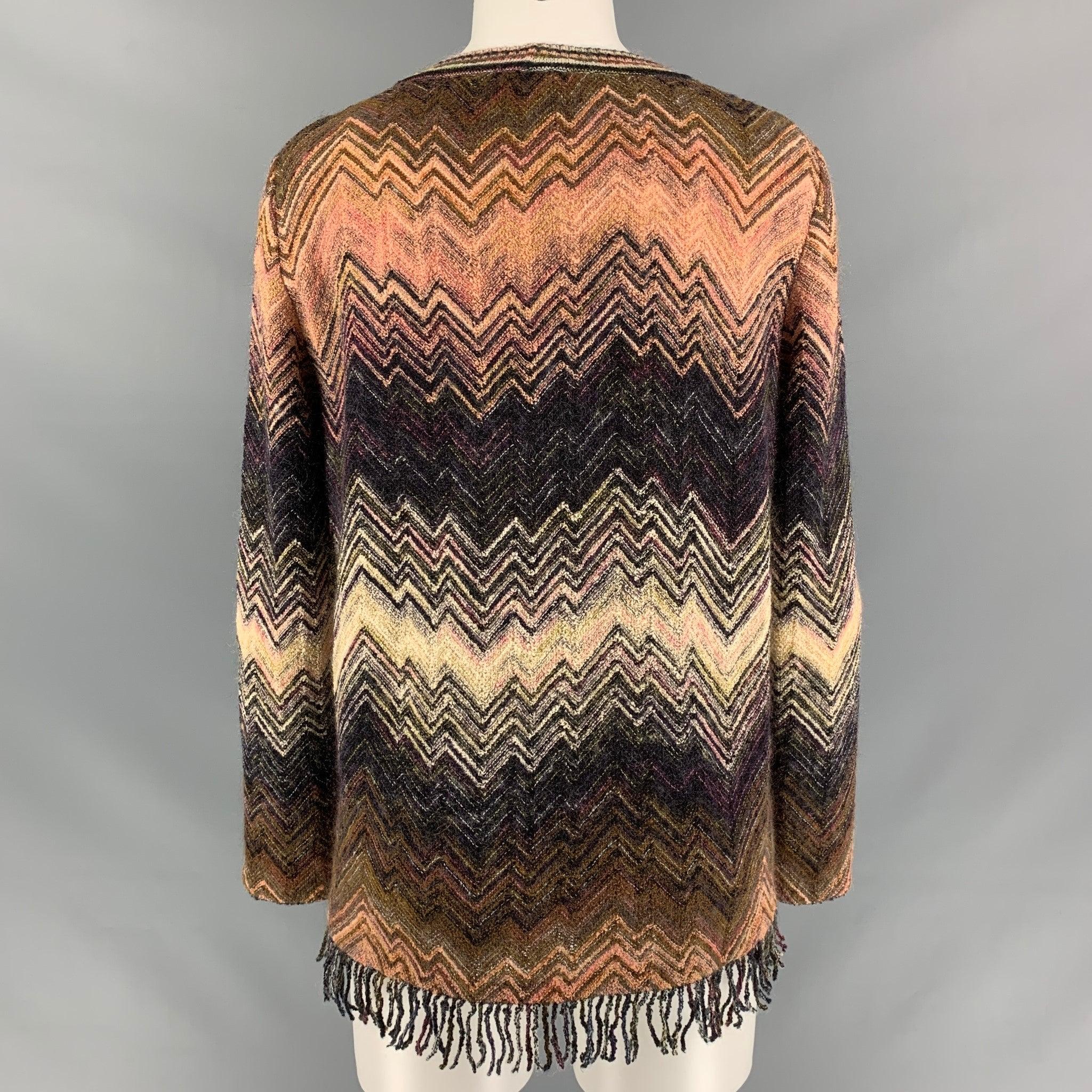 Women's MISSONI Size 10 Multi-Color Wool Blend Knitted Dress Top For Sale