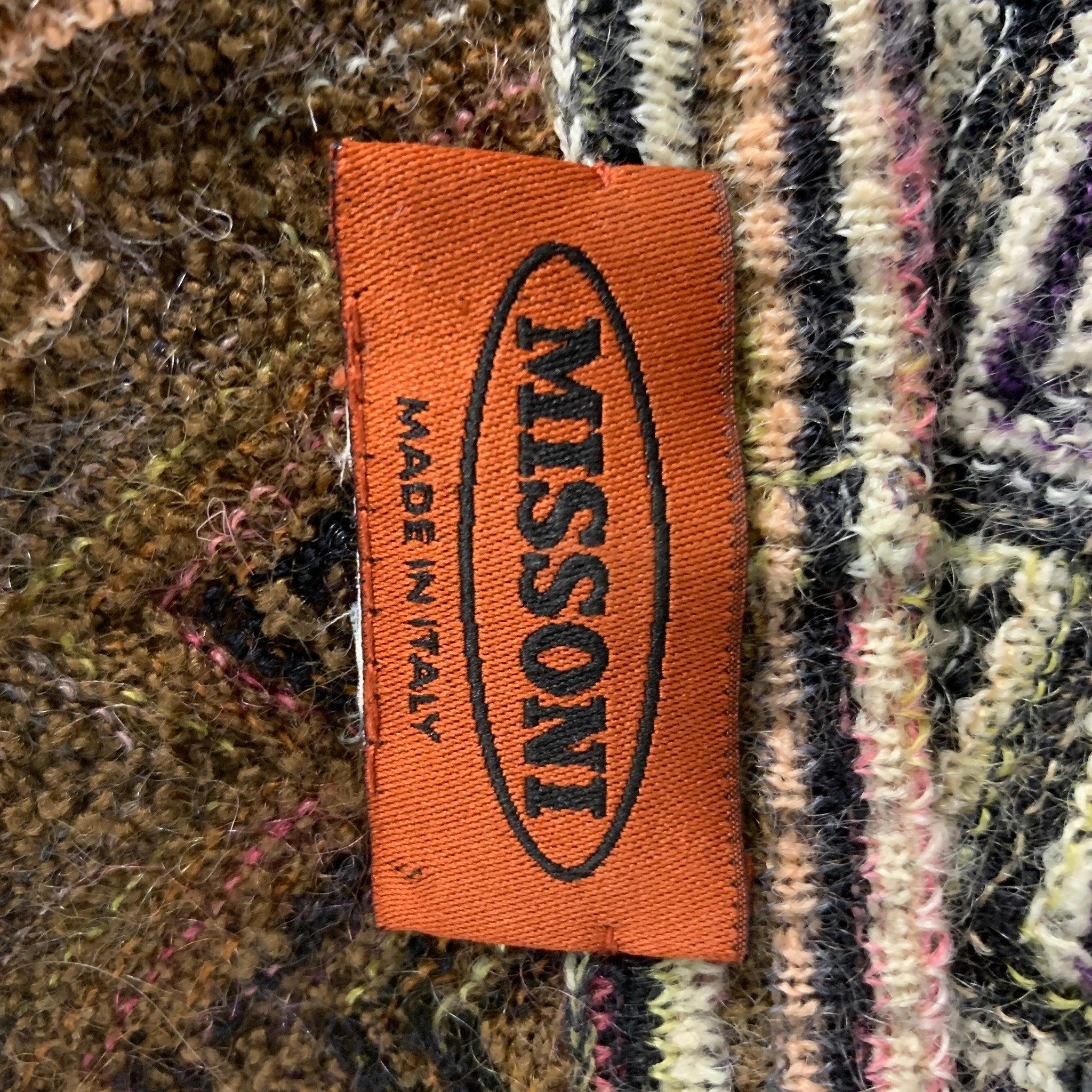 MISSONI Size 10 Multi-Color Wool Blend Knitted Dress Top For Sale 1