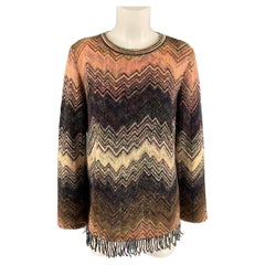 MISSONI Size 10 Multi-Color Wool Blend Knitted Dress Top