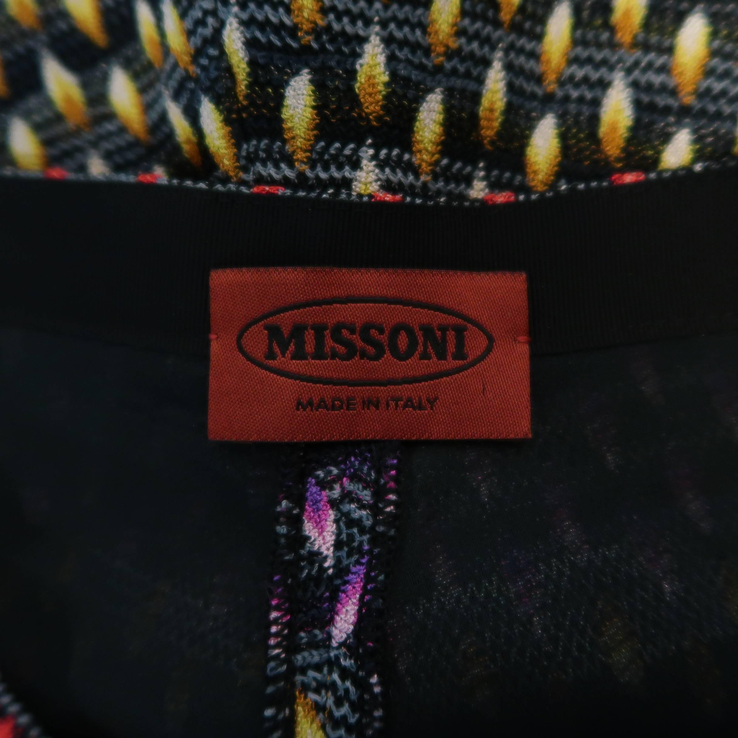 Missoni Black Rainbow Print Silk Knit Short Shorts 2