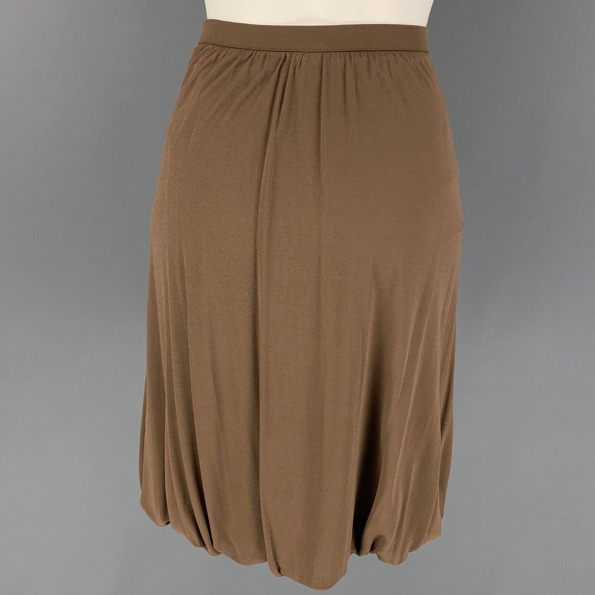 MISSONI Size 2 Taupe Rayon Bubble Hem Skirt In Good Condition For Sale In San Francisco, CA