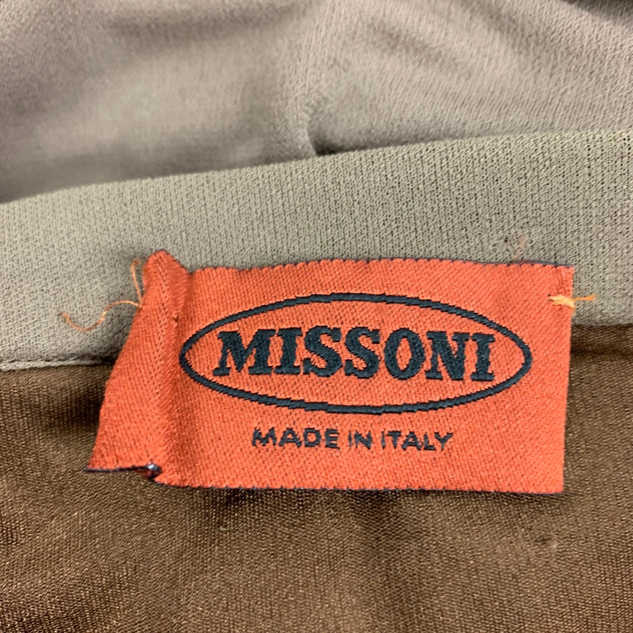 MISSONI Size 2 Taupe Rayon Bubble Hem Skirt For Sale 2
