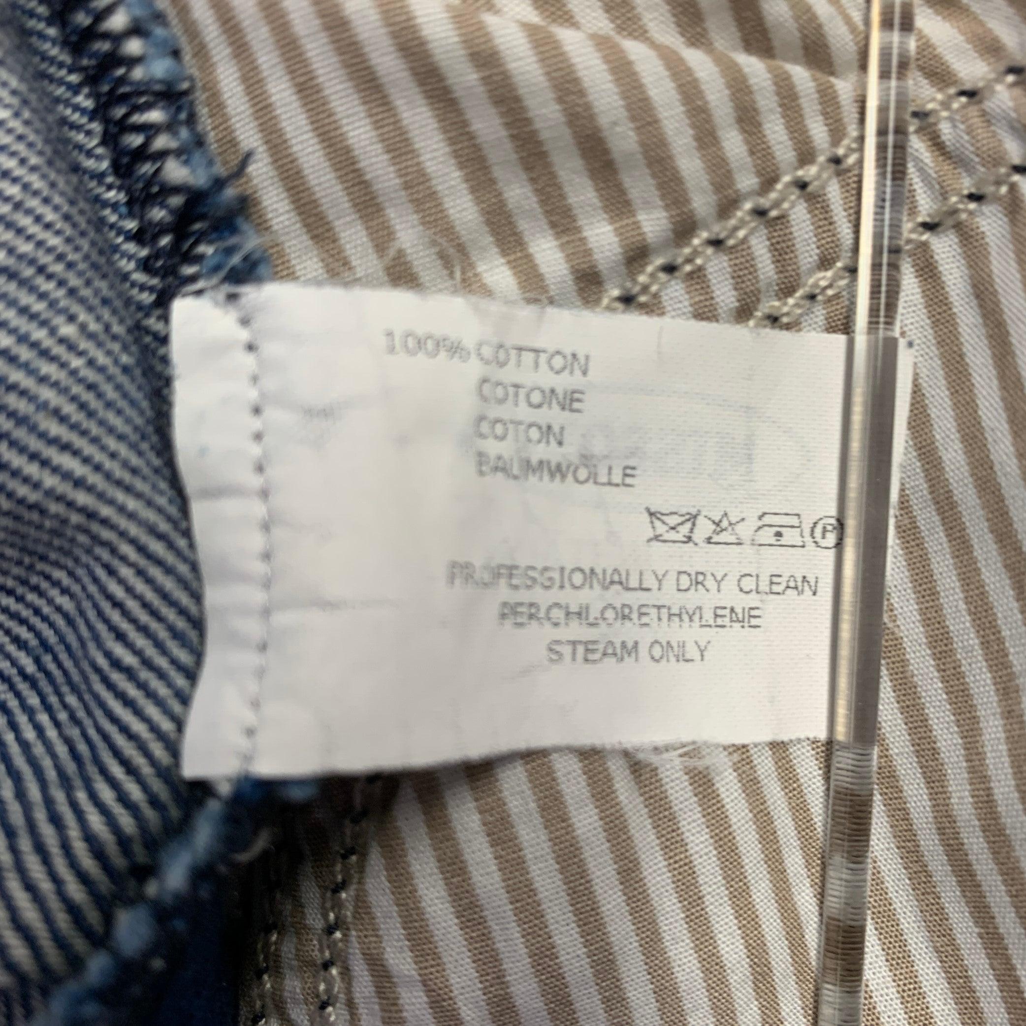 MISSONI Size 39 Blue Contrast Stitch Cotton Straight Five Pockets Jeans For Sale 3