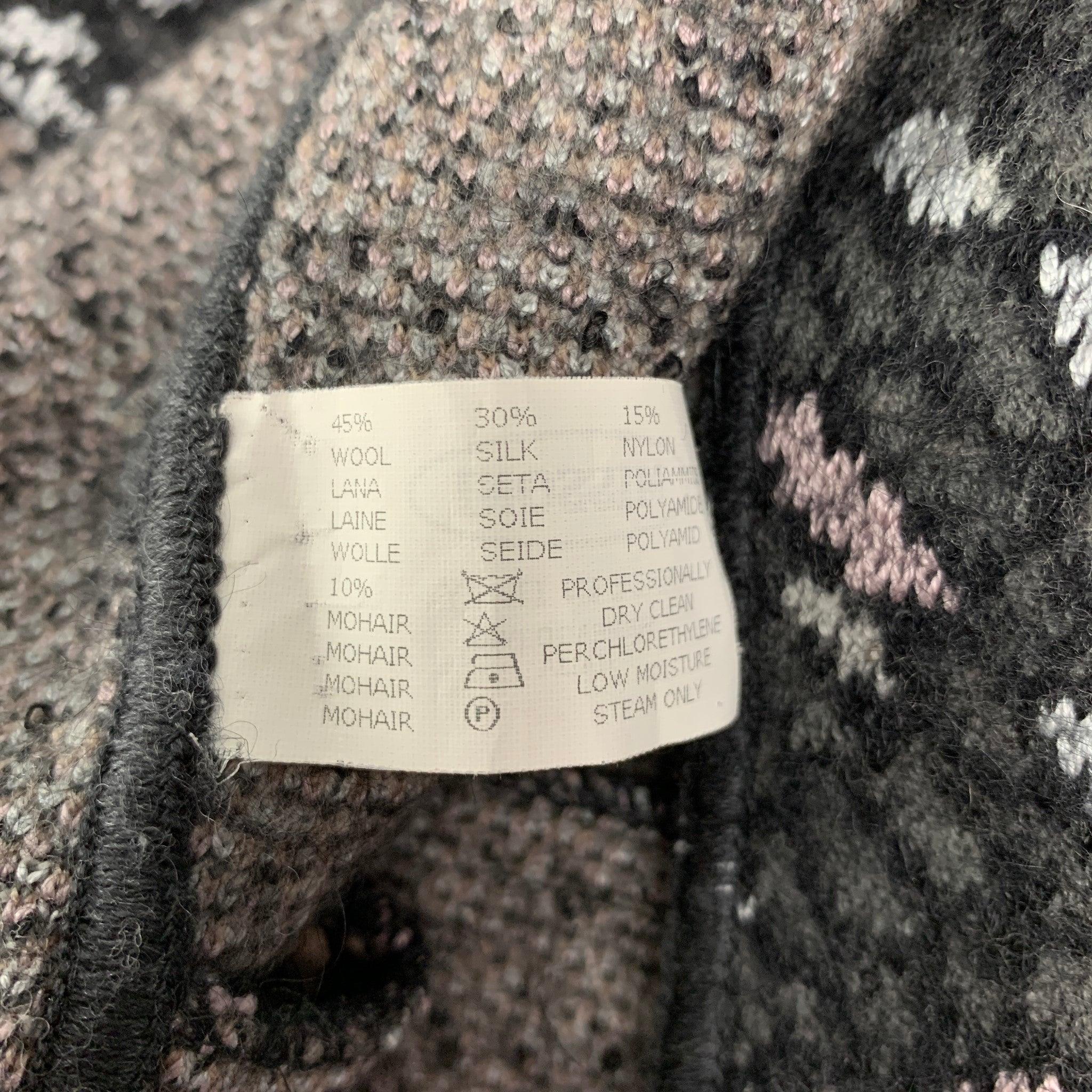 MISSONI Size 4 Charcoal & Silver Knitted Wool Blend Jacket For Sale 1