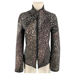 MISSONI Chaqueta de punto de mezcla de lana en color carbón y plata, talla 4