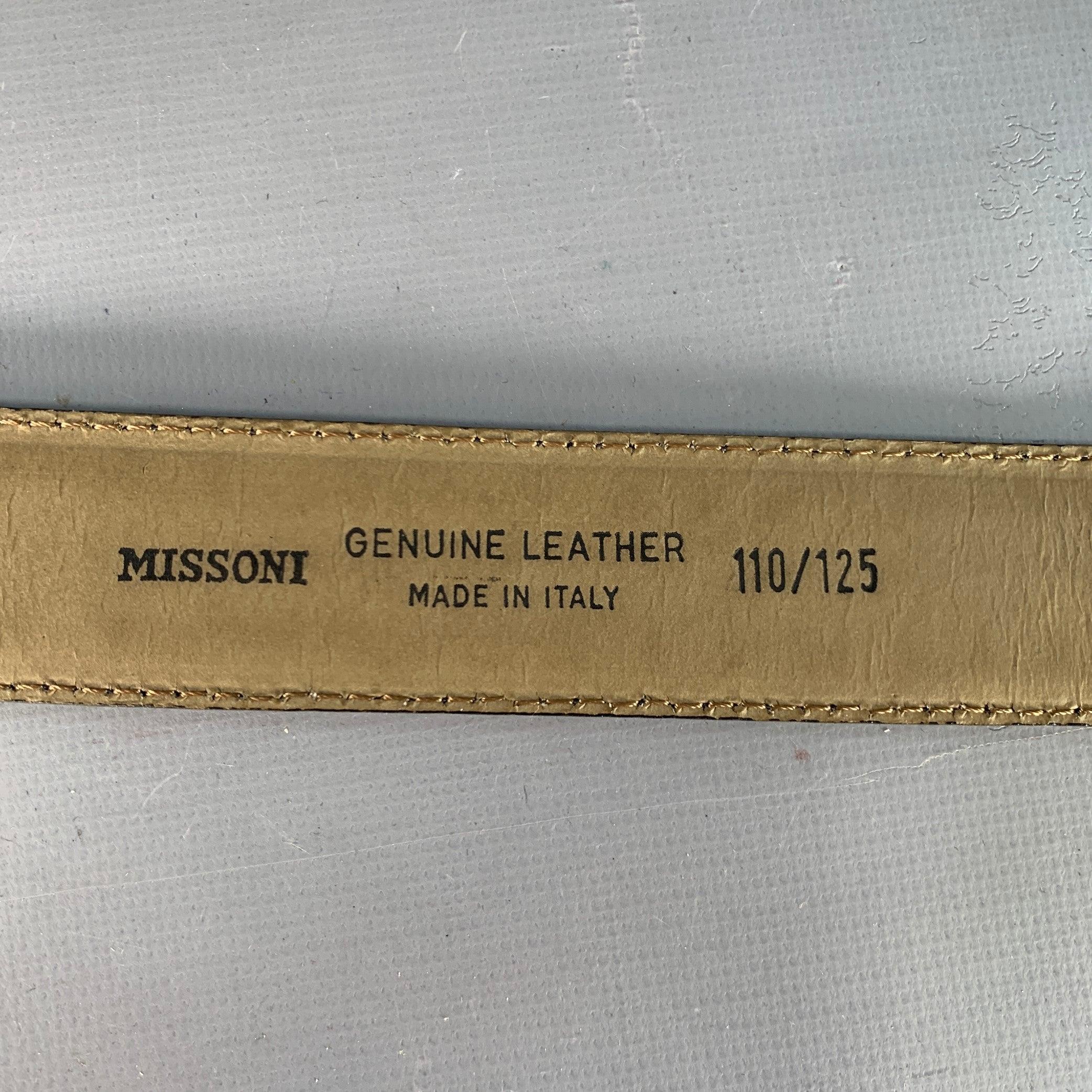 Missoni Taglia 43 Cintura in pelle nera argentata in rilievo in vendita 1