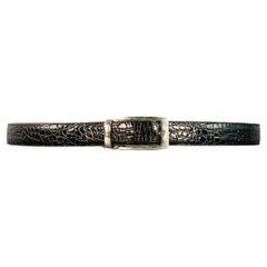 Missoni Taglia 43 Cintura in pelle nera argentata in rilievo
