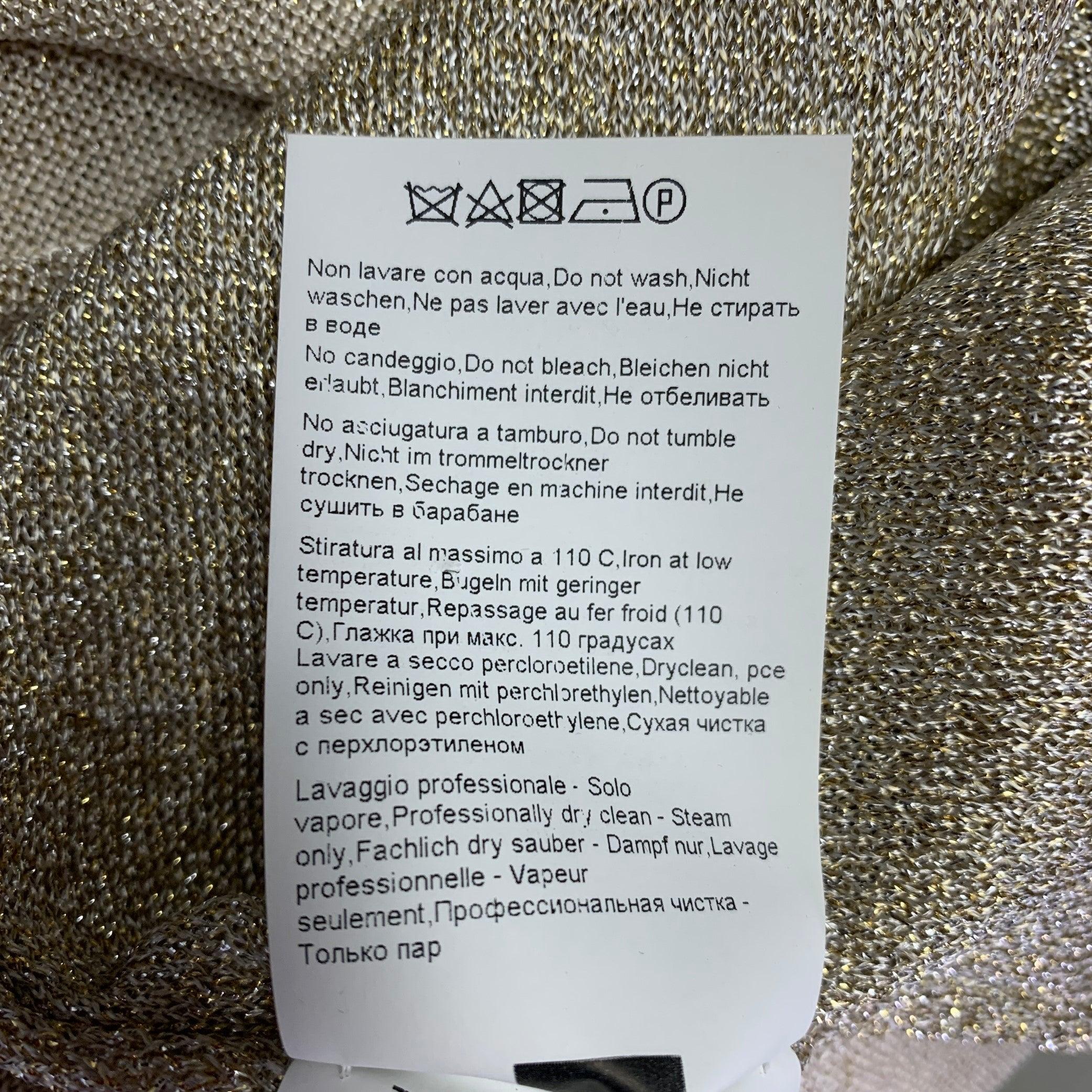 MISSONI Size 6 Gold Metallic Viscose Blend Knit Poncho Sweater For Sale 3