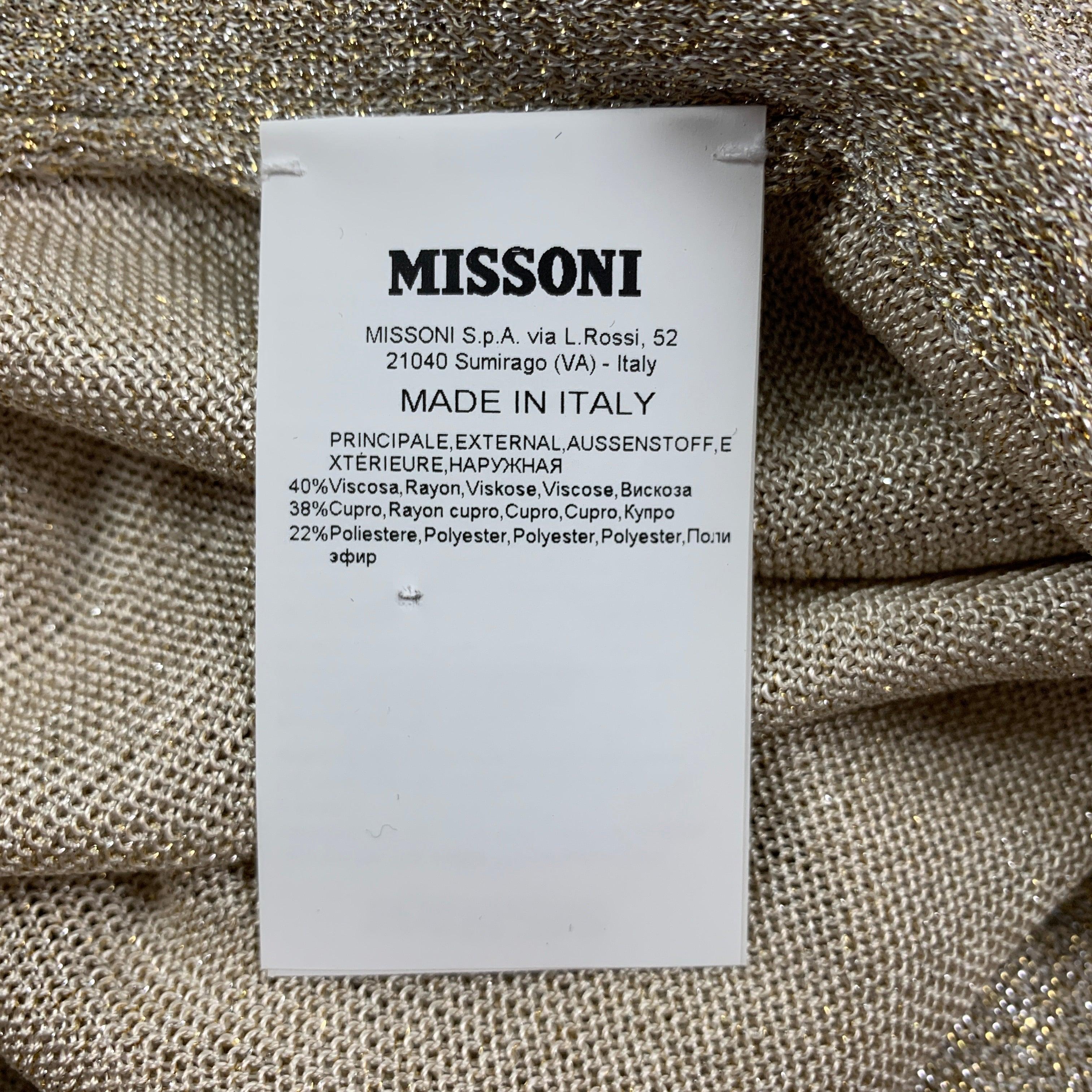 Women's MISSONI Size 6 Gold Metallic Viscose Blend Poncho Sweater