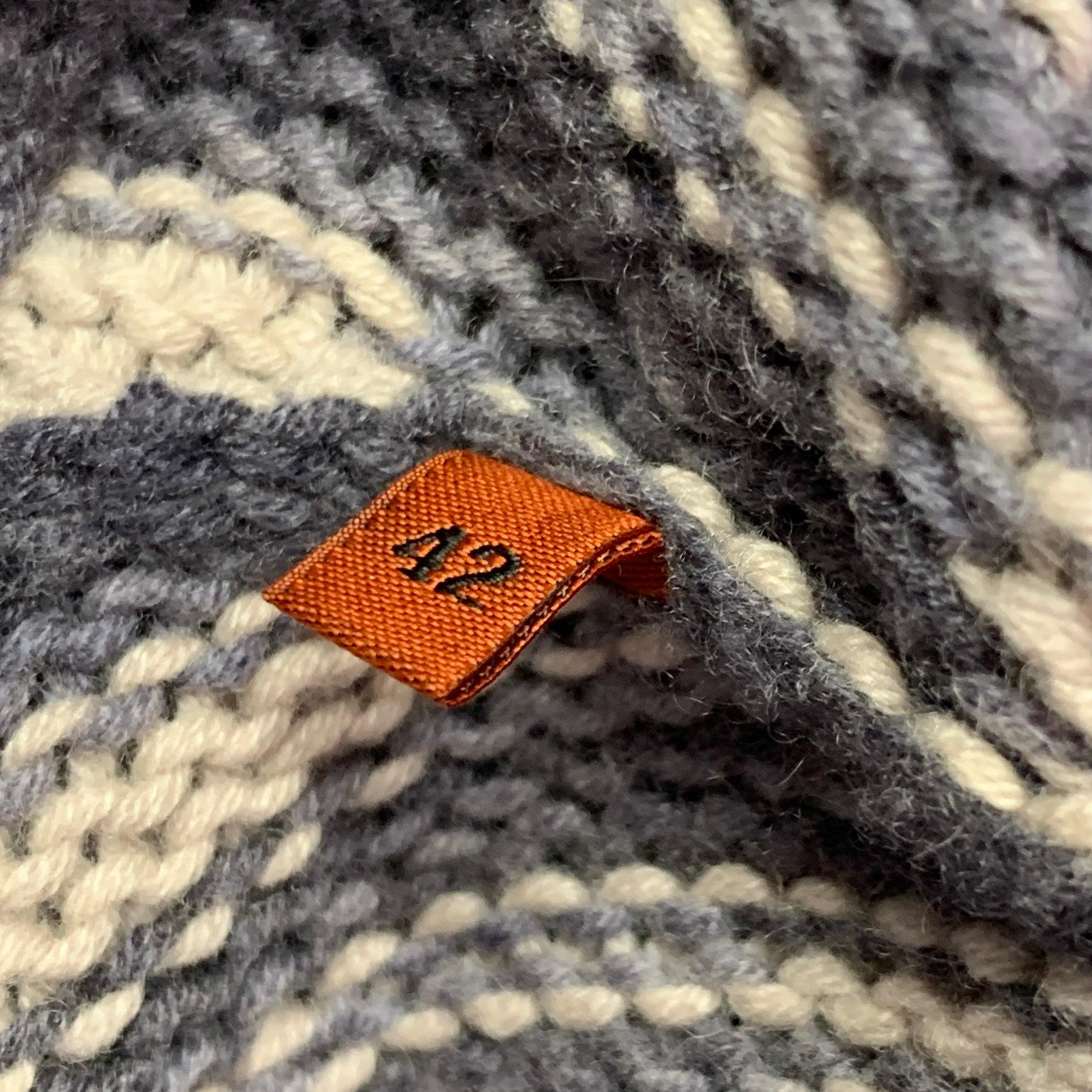 MISSONI Size 6 Grey Black White Cashmere Wool Stripe Open Front Long Cardigan For Sale 2