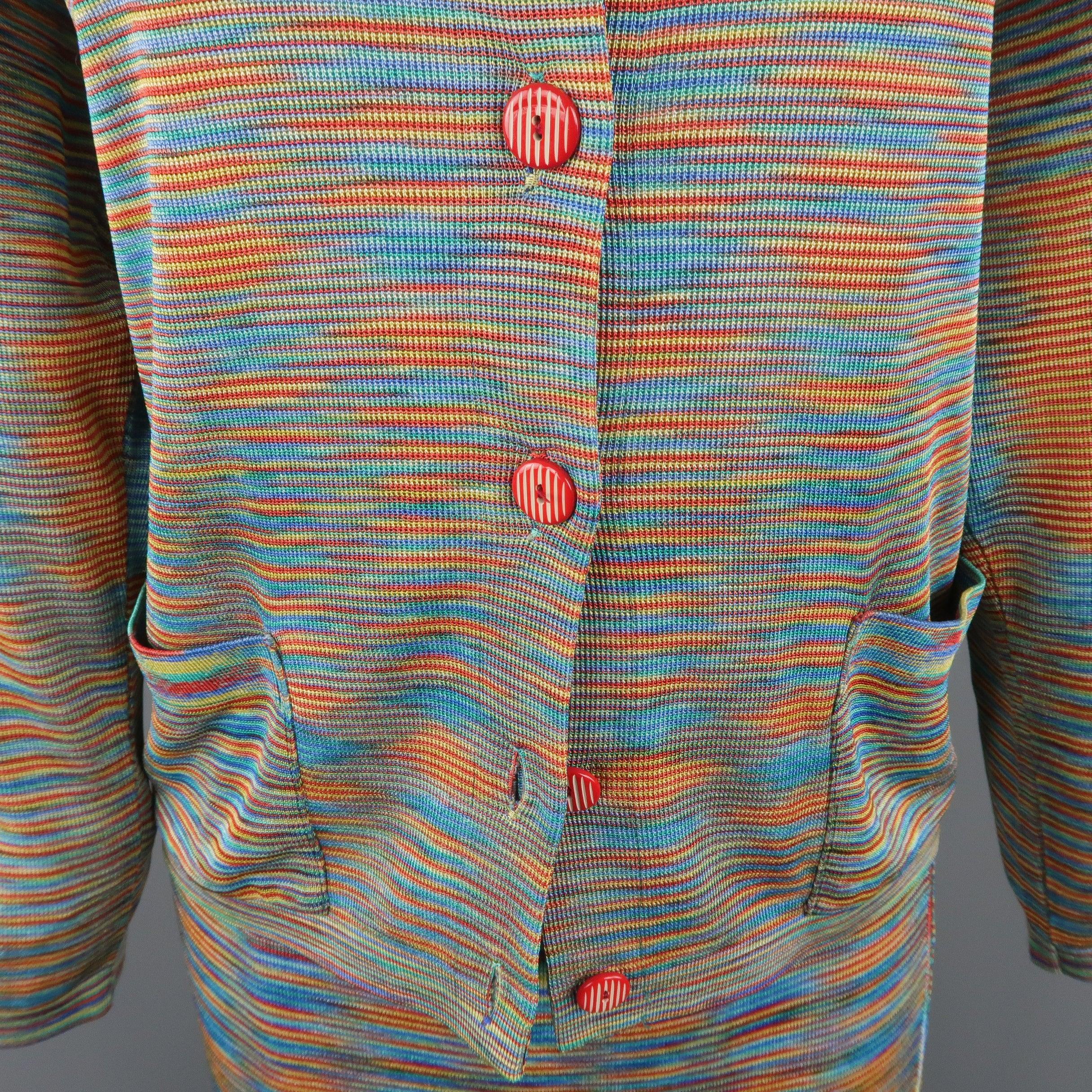 MISSONI - Ensemble cardigan et jupe en tricot de rayonne multicolore, taille 8 Pour femmes en vente
