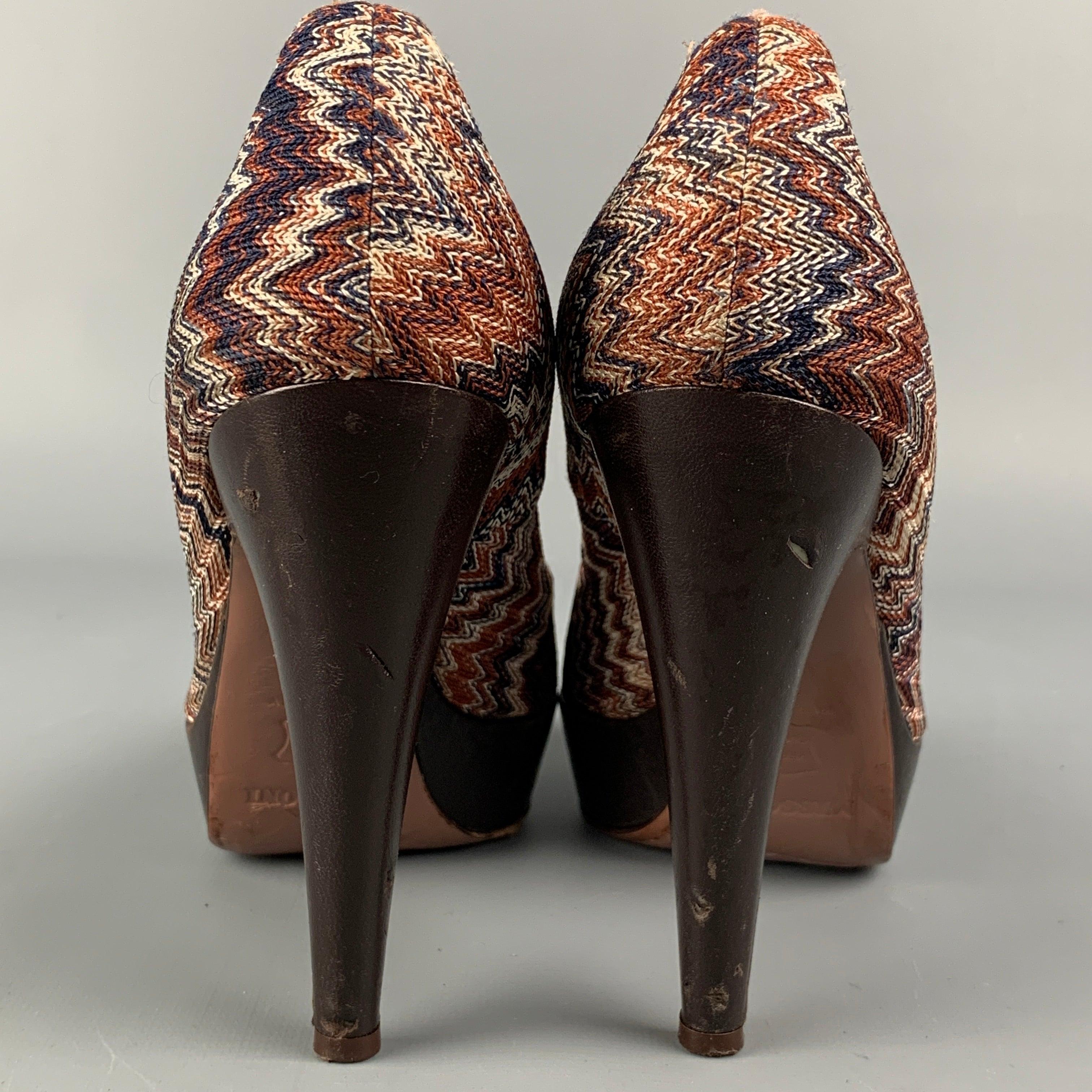 Women's MISSONI Size 8 Multi-Color Zig Zag Platform Pumps