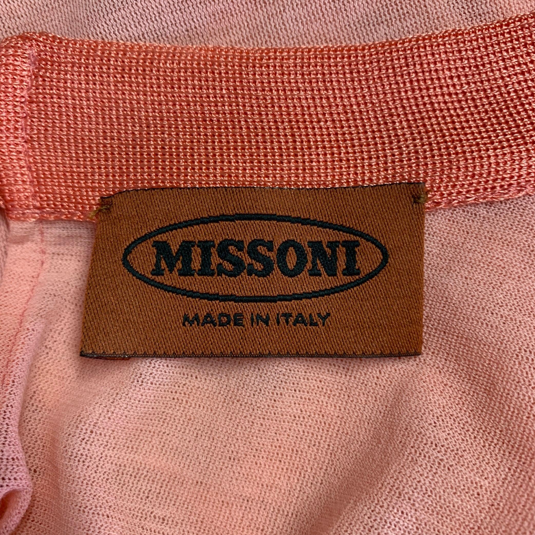 MISSONI Size 8 Orange Coral Cotton Contrast Trim Tank Casual Top For Sale 2