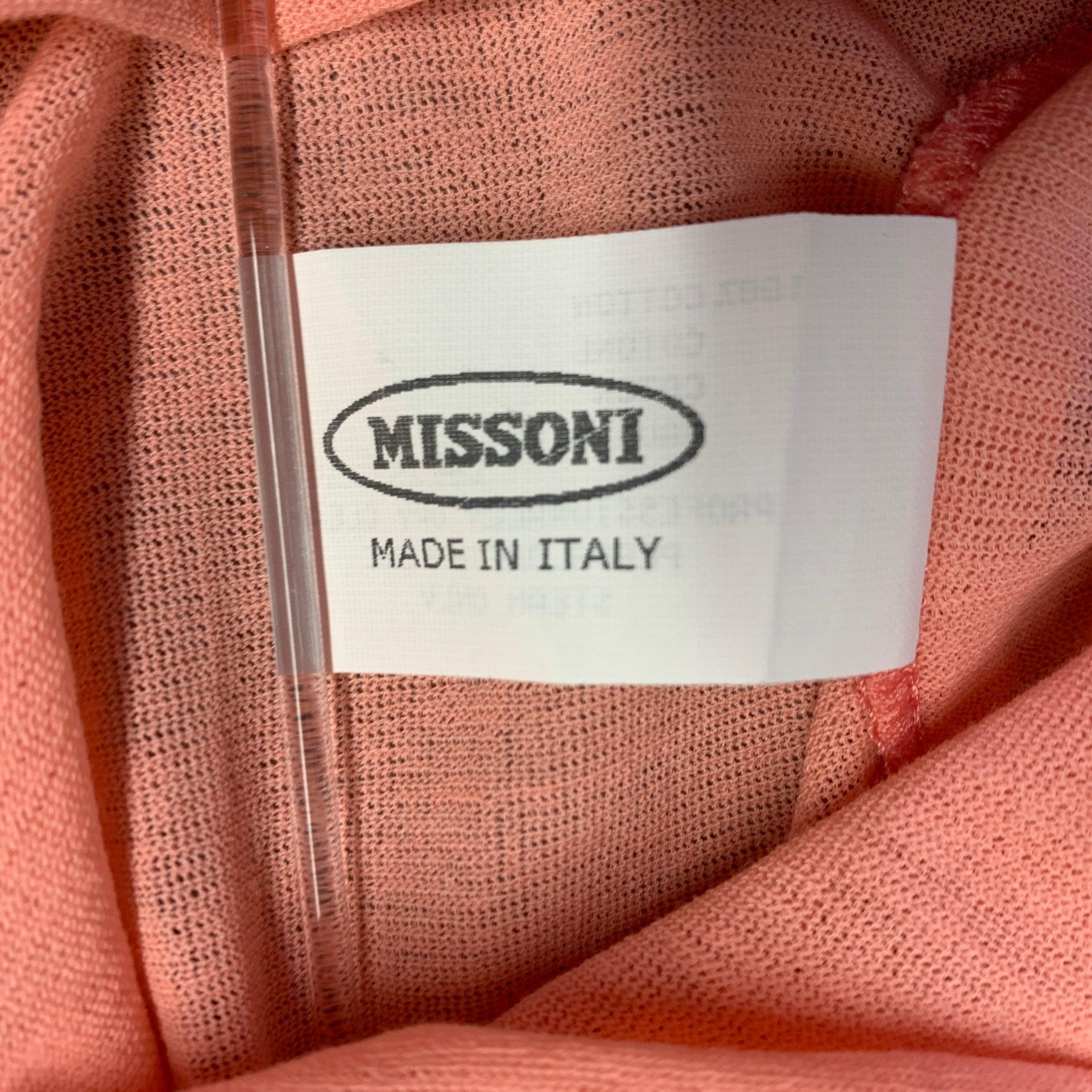 MISSONI Size 8 Orange Coral Cotton Contrast Trim Tank Casual Top For Sale 4