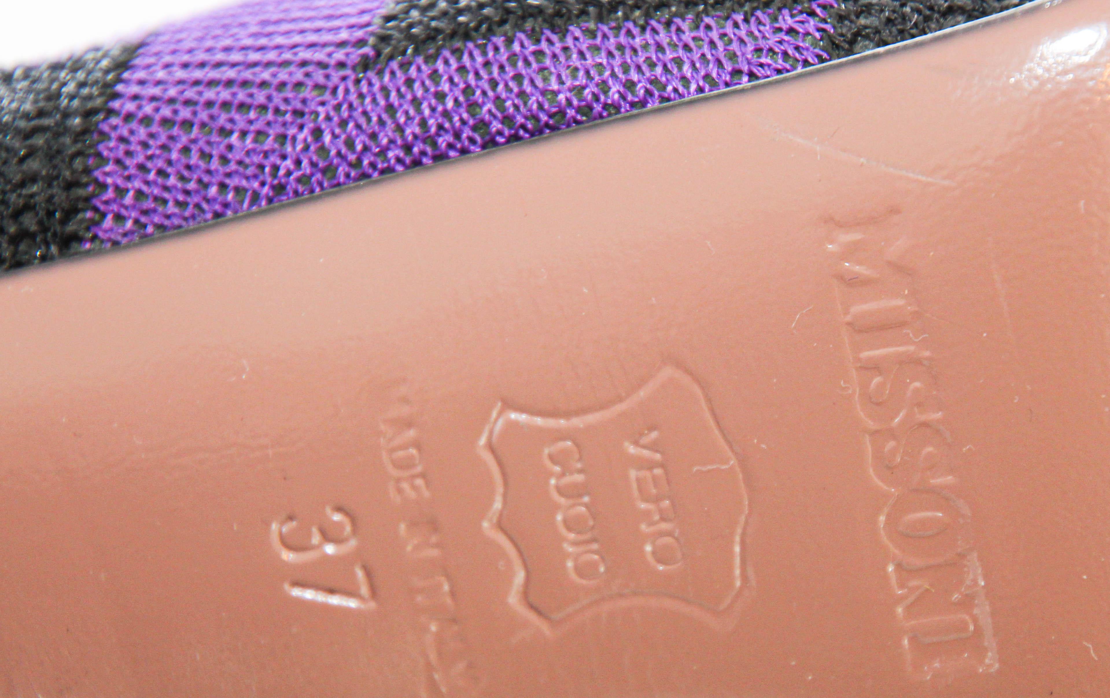 Missoni Size EU 37 US 6.5. Platforms Peep Toe Block Heels Shoes For Sale 3